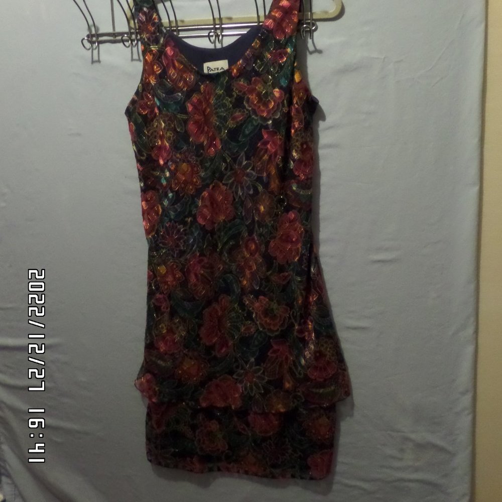 Sleeveless Multicolored Sparkly Cocktail Dress